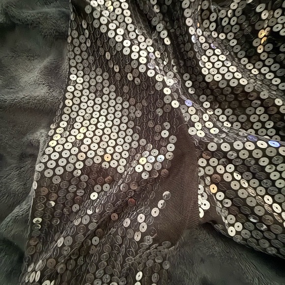 NWOT 1. STATE Sequin Mesh Sheer Illusion Ruched Blouse Size Large - Picture 10 of 10